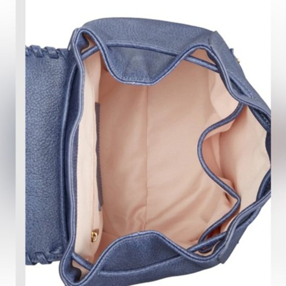 Style and Co Whip Stitch Backpack Moonlight Blue Magnetic Snap NWT - Picture 3 of 4